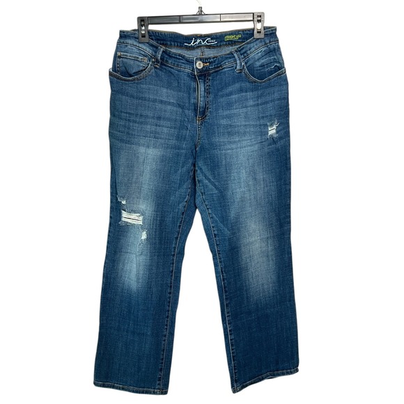 INC International Concepts Curvy Fit‎ Distressed Jeans Medium Wash Size 14 - Picture 1 of 5